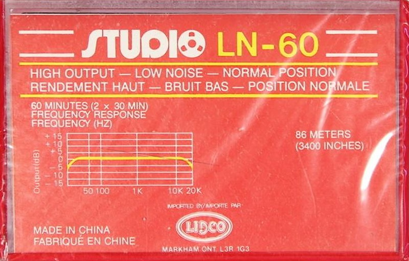 Compact Cassette Studio LN 60 Type I Normal 1984 Canada