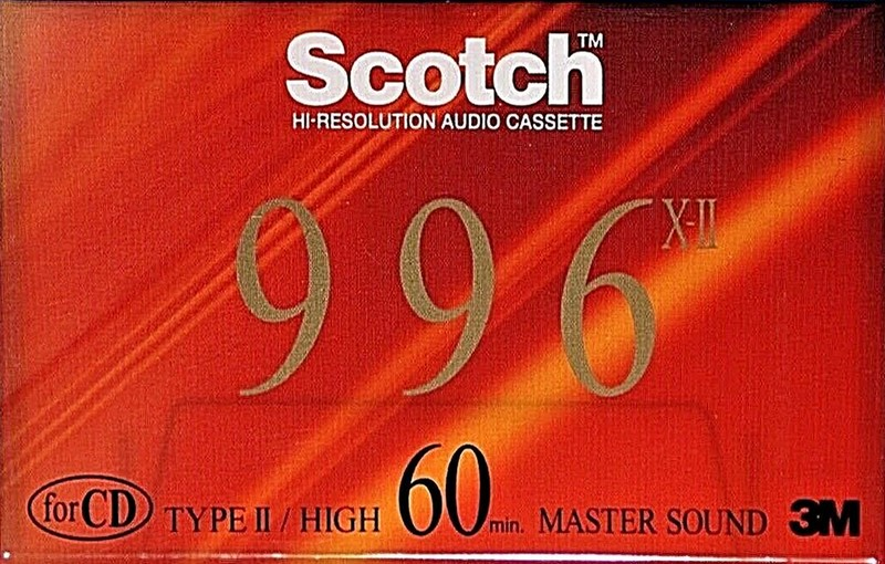 Compact Cassette Scotch 996 X 60 "996X2-60" Type II Chrome 1993 Japan