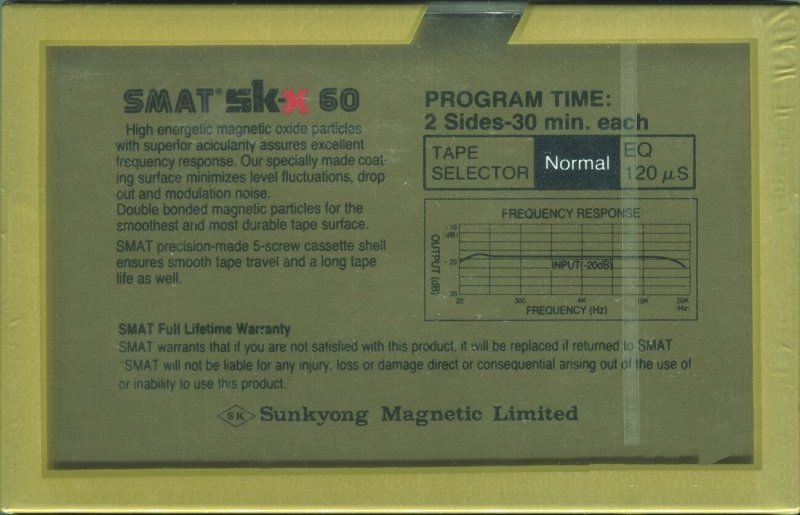 Compact Cassette: Sunkyong Magnetic Limited (SKM) Smat - SK-X 60