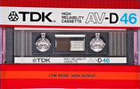 Compact Cassette TDK AV 46 "AV-D46" Type I Normal 1985 USA