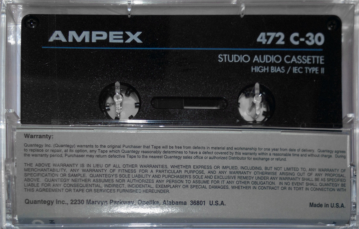 Compact Cassette Ampex 472 30 Type II Chrome 1995 USA