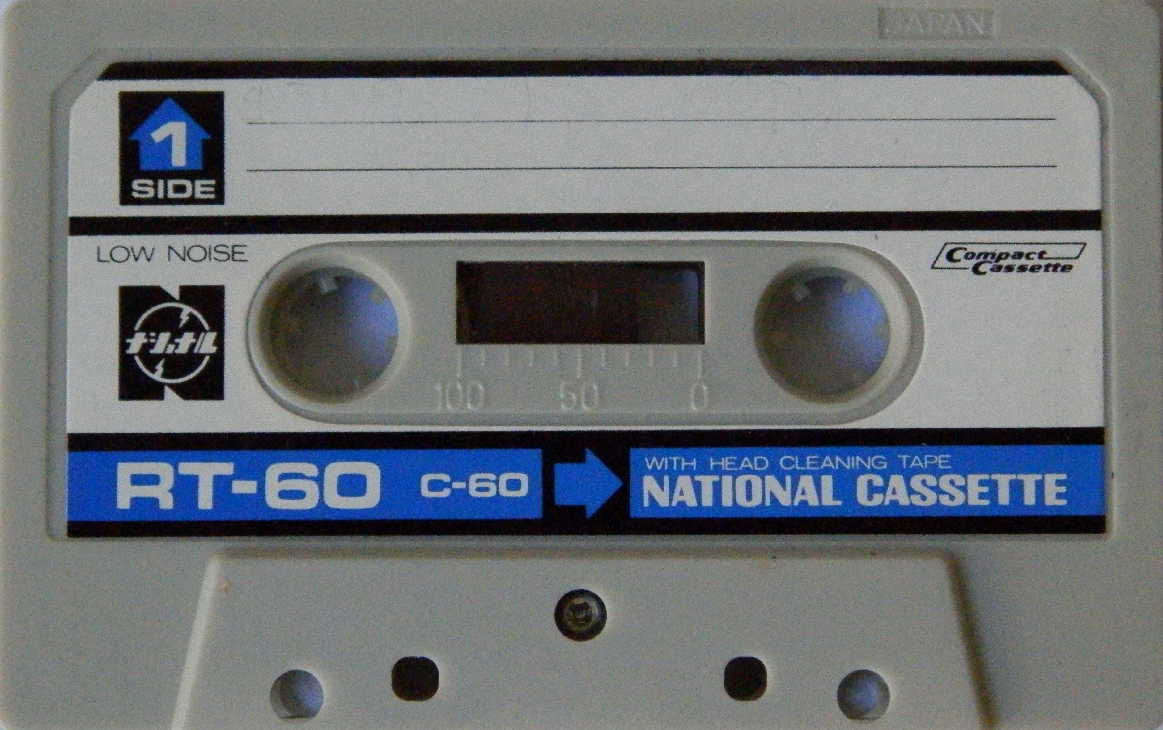 Compact Cassette National RT 60 "With Headcleaning Tape" Type I Normal 1972 Japan