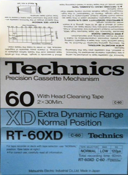Compact Cassette Technics XD 60 "RT-60XD" Type I Normal 1979 Europe