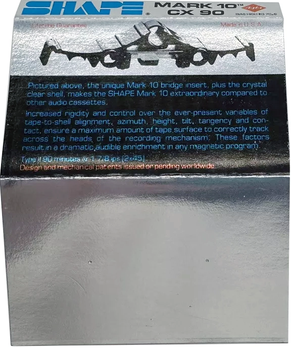 Compact Cassette Shape Mark 10 CX 90 Type II Chrome 1983 USA