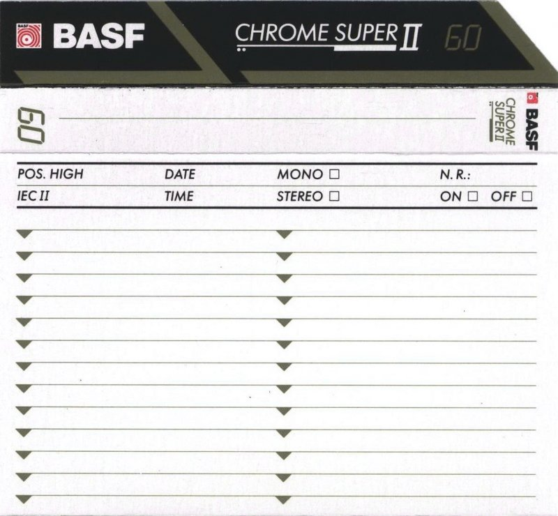 Compact Cassette BASF Chrome Super II 60 Type II Chrome 1991 Germany