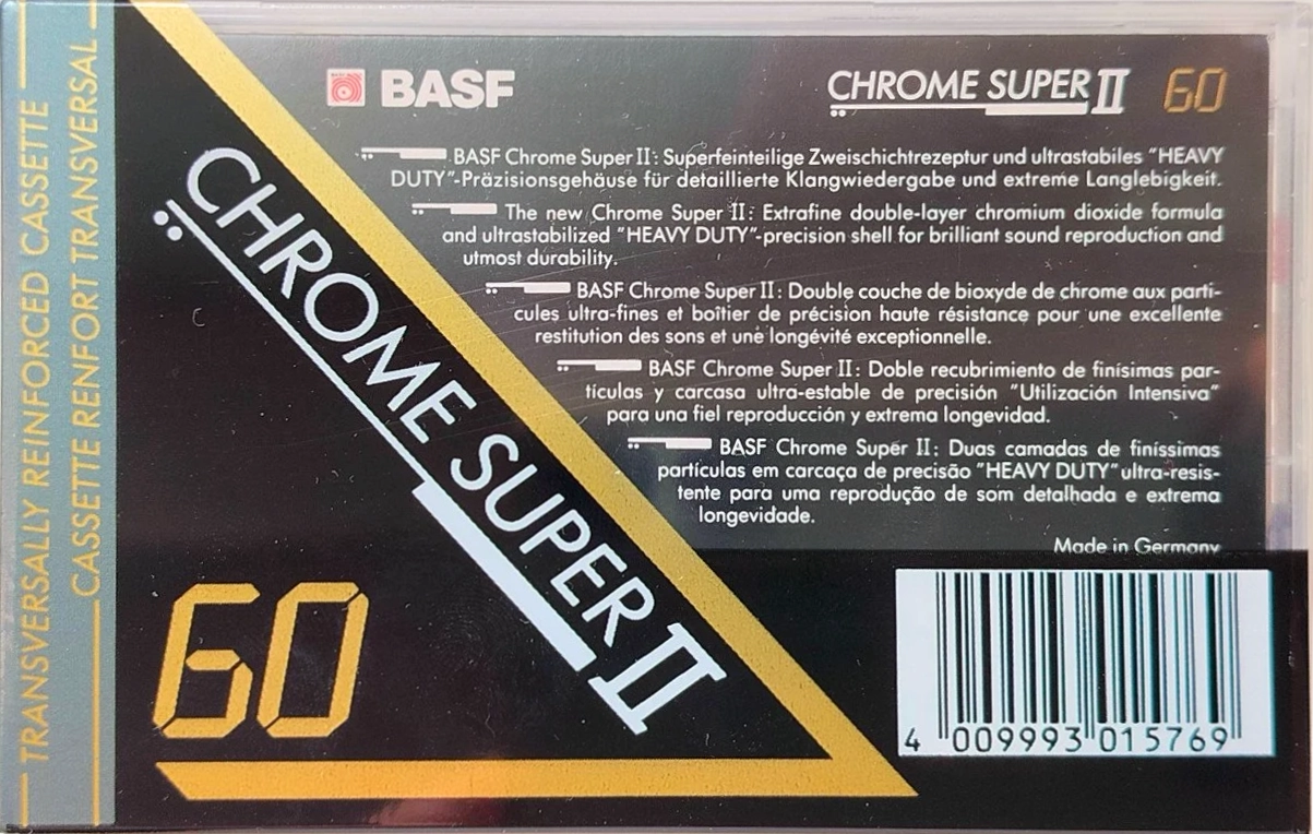 Compact Cassette BASF Chrome Super II 60 Type II Chrome 1991 Europe
