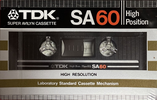 Compact Cassette TDK SA 60 Type II Chrome 1982 USA