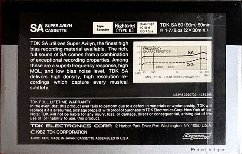 Compact Cassette: TDK  - SA 60