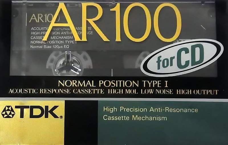 Compact Cassette TDK AR 100 "AR-100K" Type I Normal 1989 Japan