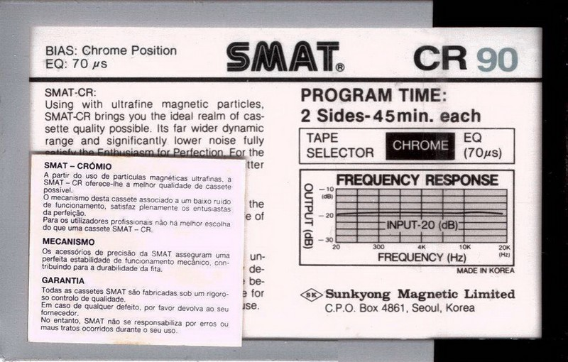 Compact Cassette: Sunkyong Magnetic Limited (SKM) Smat - CR 90