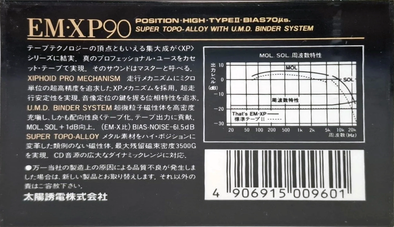 Compact Cassette Thats EM-XP 90 Type II Chrome 1990 Japan