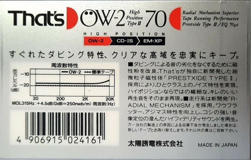 Compact Cassette: Taiyo Yuden Thats - OW-2 70