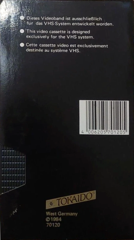 VHS, Video Home System Tokaido 120 Type I Normal 1984 Europe