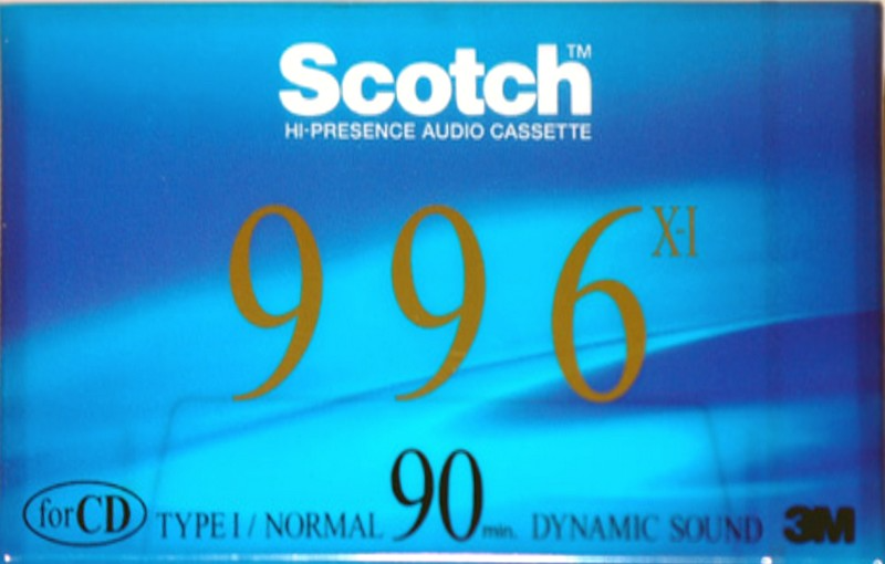 Compact Cassette Scotch 996 X 90 "996X1-90" Type I Normal 1993 Japan