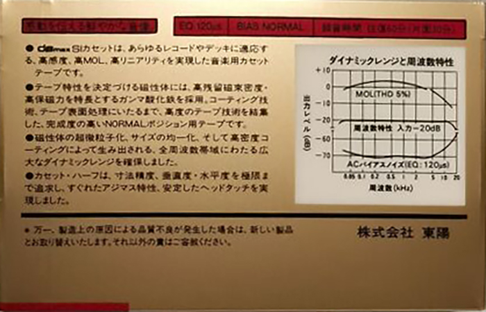 Compact Cassette dBMax SI 60 Type I Normal 1980 Japan
