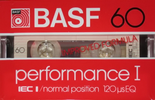 Compact Cassette BASF Performance I 60 "PERF I" Type I Normal 1982 USA