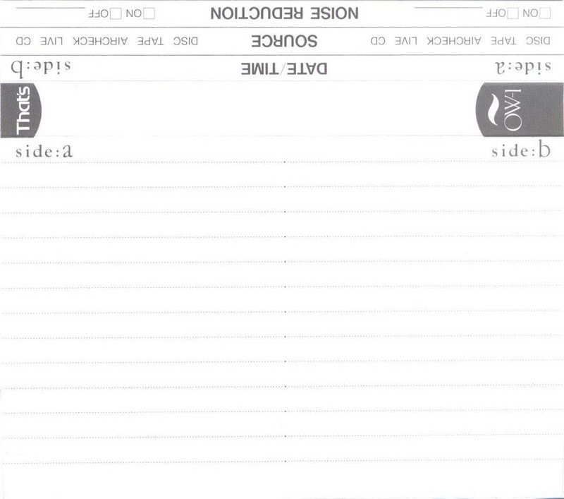 Compact Cassette Thats OW-1 60 Type I Normal 1991 Japan