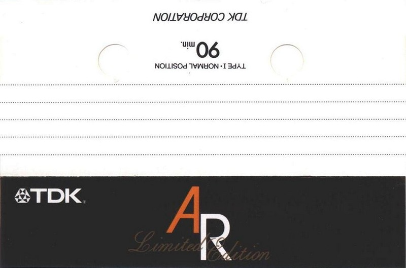 Compact Cassette TDK AR 90 "AR-LB90 Limited Edition" Type I Normal 1988 Europe