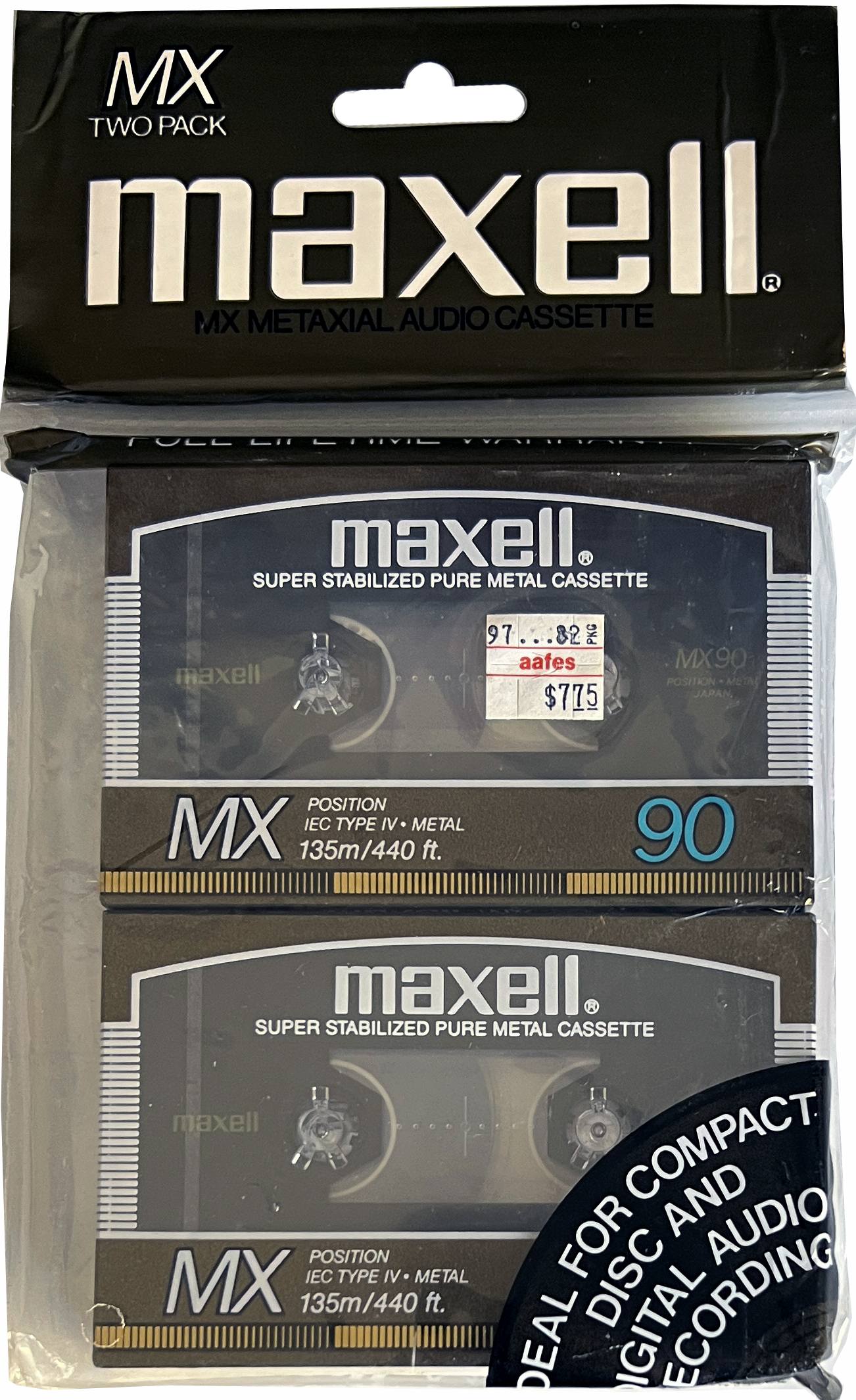 Soft Pack Maxell MX 90 Type IV Metal 1986 USA