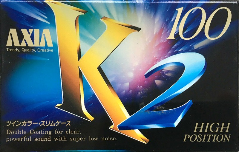 Compact Cassette AXIA K2 100 "K2B 100" Type II Chrome 1995 Japan
