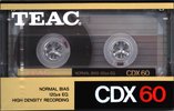 Compact Cassette Teac CDX 60 Type I Normal 1989 Europe