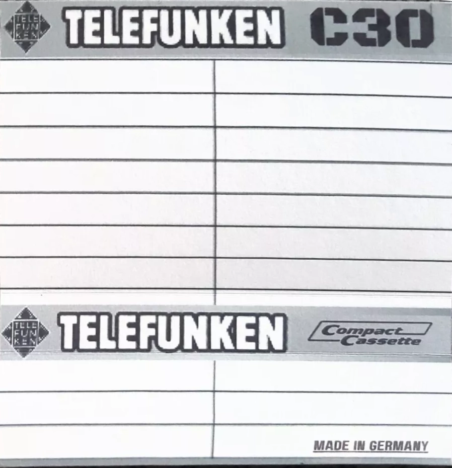 Compact Cassette Telefunken High Energy 30 Type II Chrome 1971 Germany