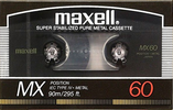 Compact Cassette Maxell MX 60 Type IV Metal 1986 Europe