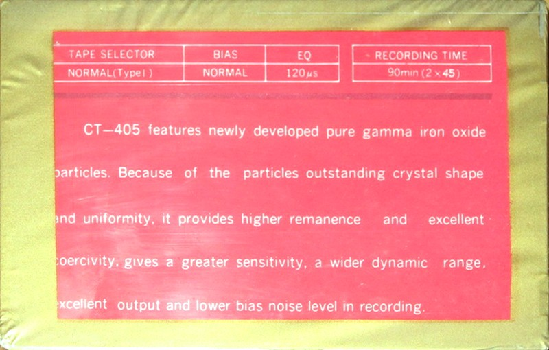 Compact Cassette Lianhuan 90 "CT-405" Type I Normal China