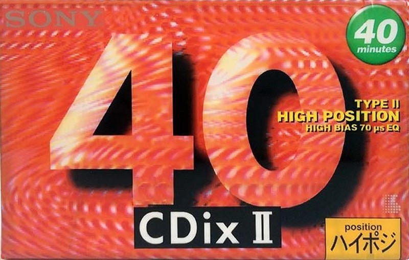 Compact Cassette Sony CDix II 40 "C-40CDX2B" Type II Chrome 1994 Japan