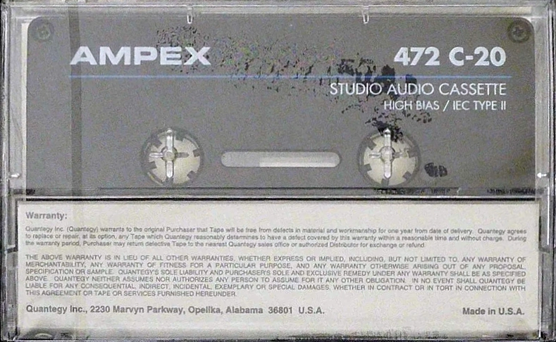 Compact Cassette Ampex 472 20 Type II Chrome 1995 USA