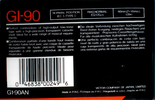 Compact Cassette JVC GI 90 "G1-90AN" Type I Normal 1990 North America