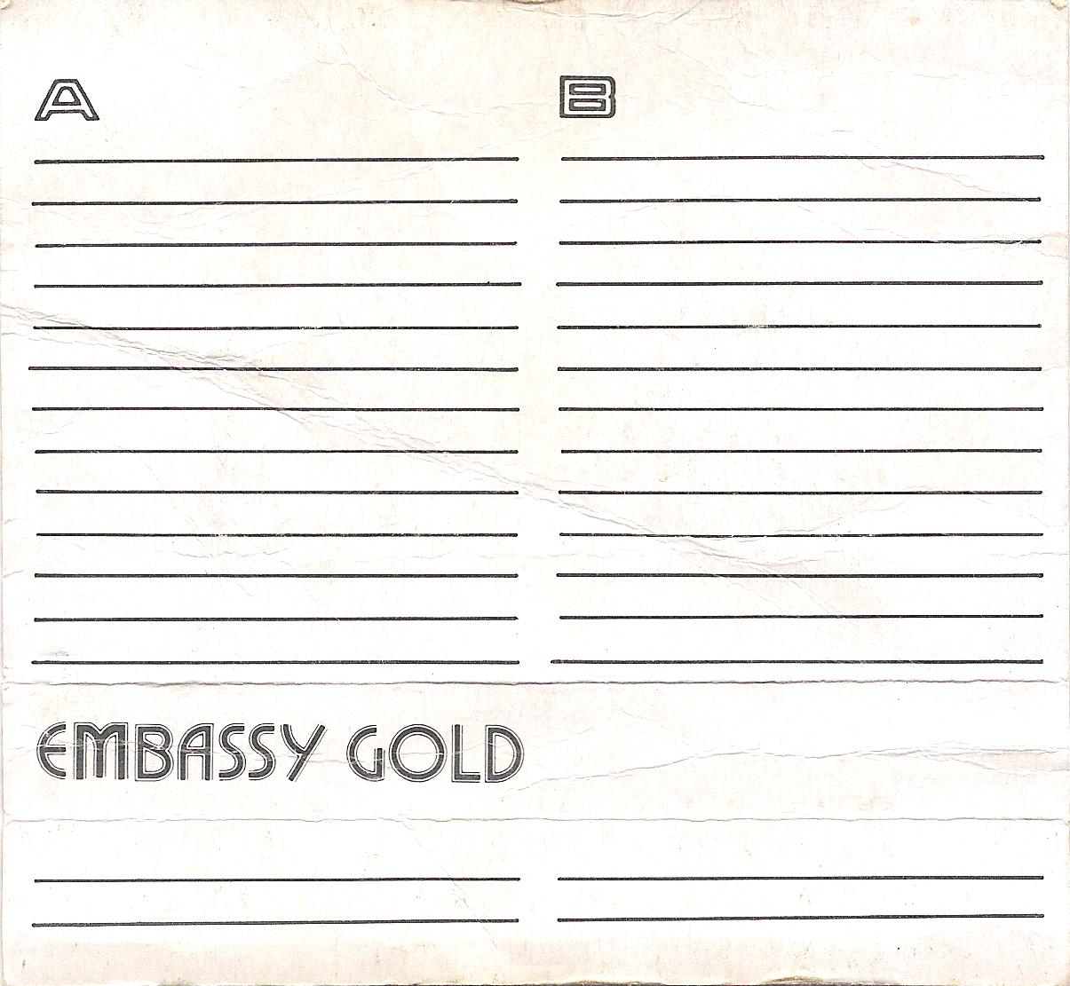 Compact Cassette Embassy Gold 90 Type I Normal 1988 Canada
