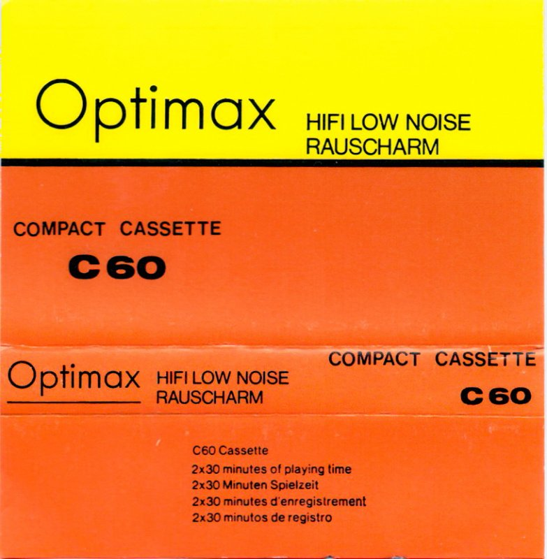Compact Cassette Optimax 60 Type I Normal 1978 Germany