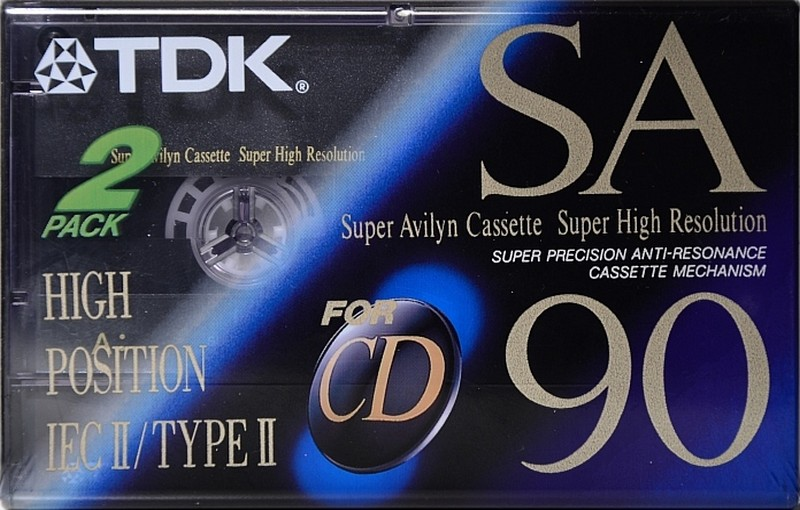 2 pack TDK SA 90 "SA-90ET2" Type II Chrome 1992 Europe