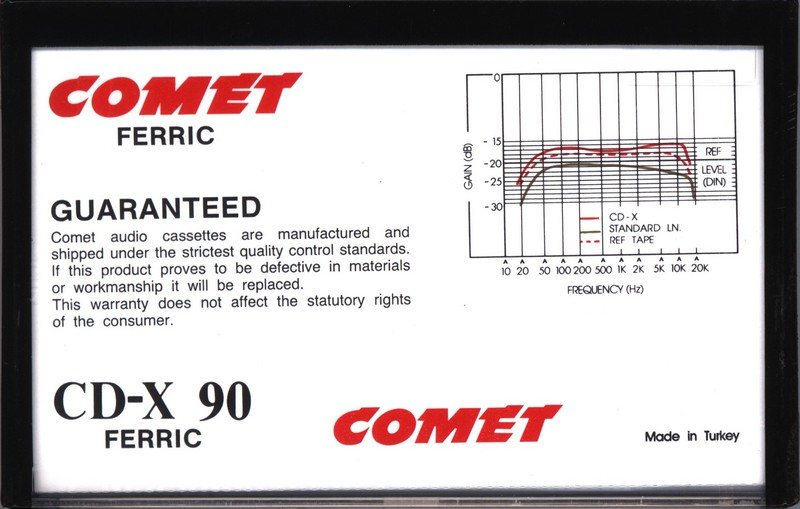 Compact Cassette Comet CD-X 90 Type I Normal 1985 Turkey
