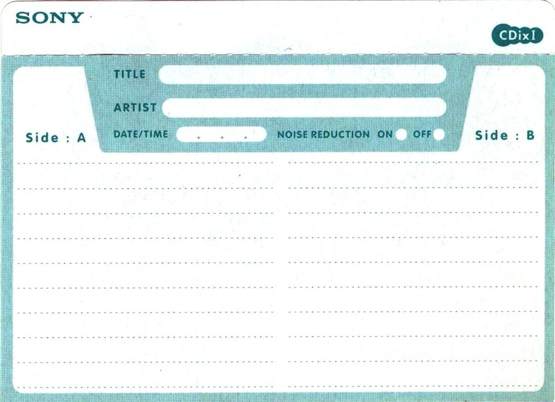 Compact Cassette Sony CDix I 74 "C-74CDX1F" Type I Normal 1998 Japan