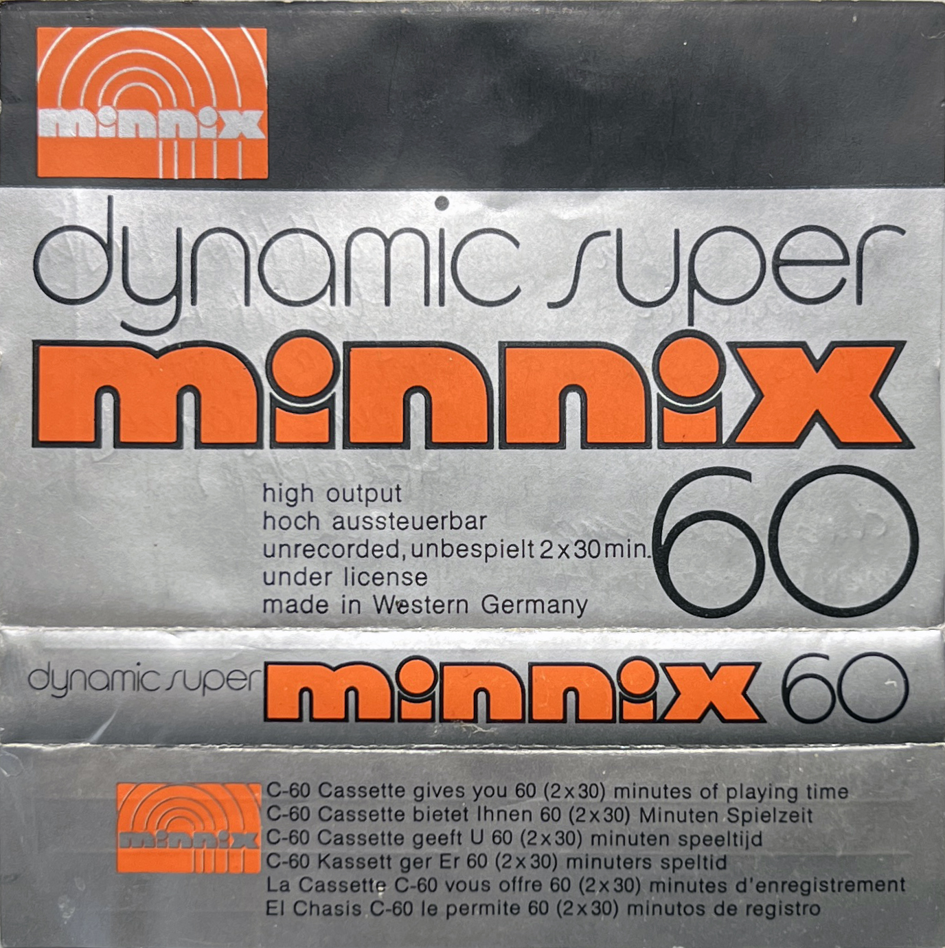 Compact Cassette Minnix 60 Type I Normal Europe