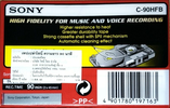 Compact Cassette Sony HF 90 "C-90HFB" Type I Normal 1999 Europe