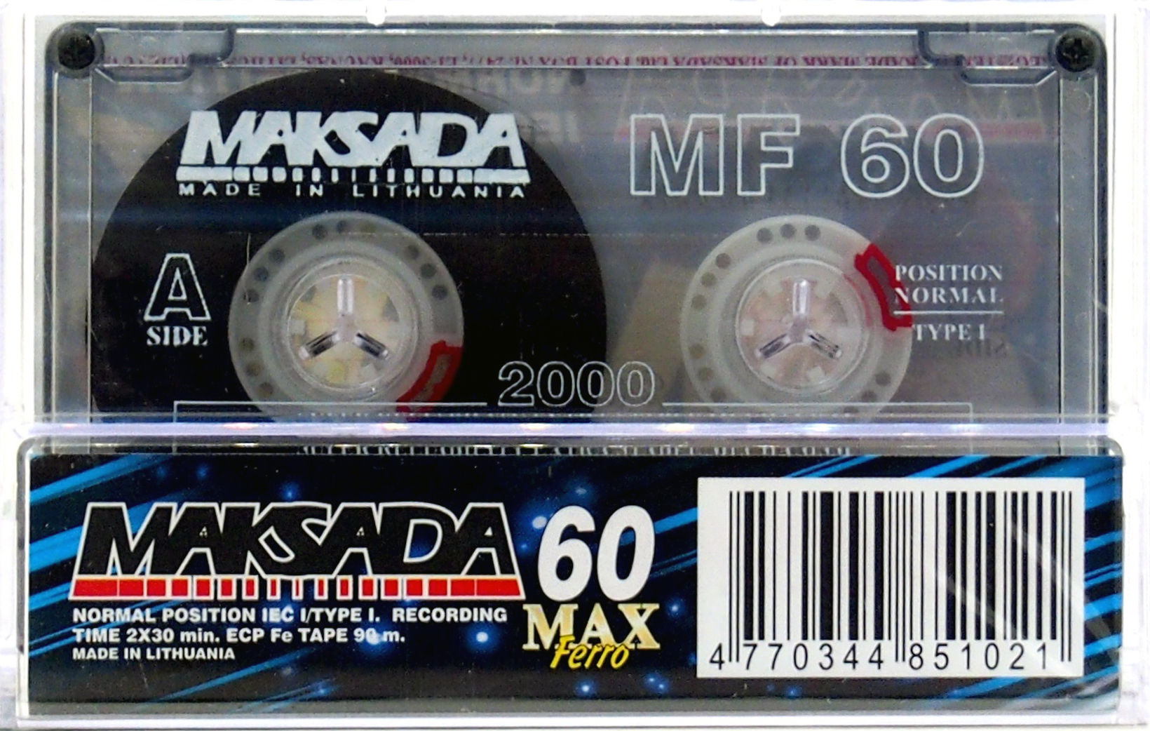 Compact Cassette Maksada MAX Ferro 60 Type I Normal 1998 Worldwide