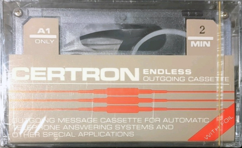 Compact Cassette Certron 2 Endless Cassette 1986 USA