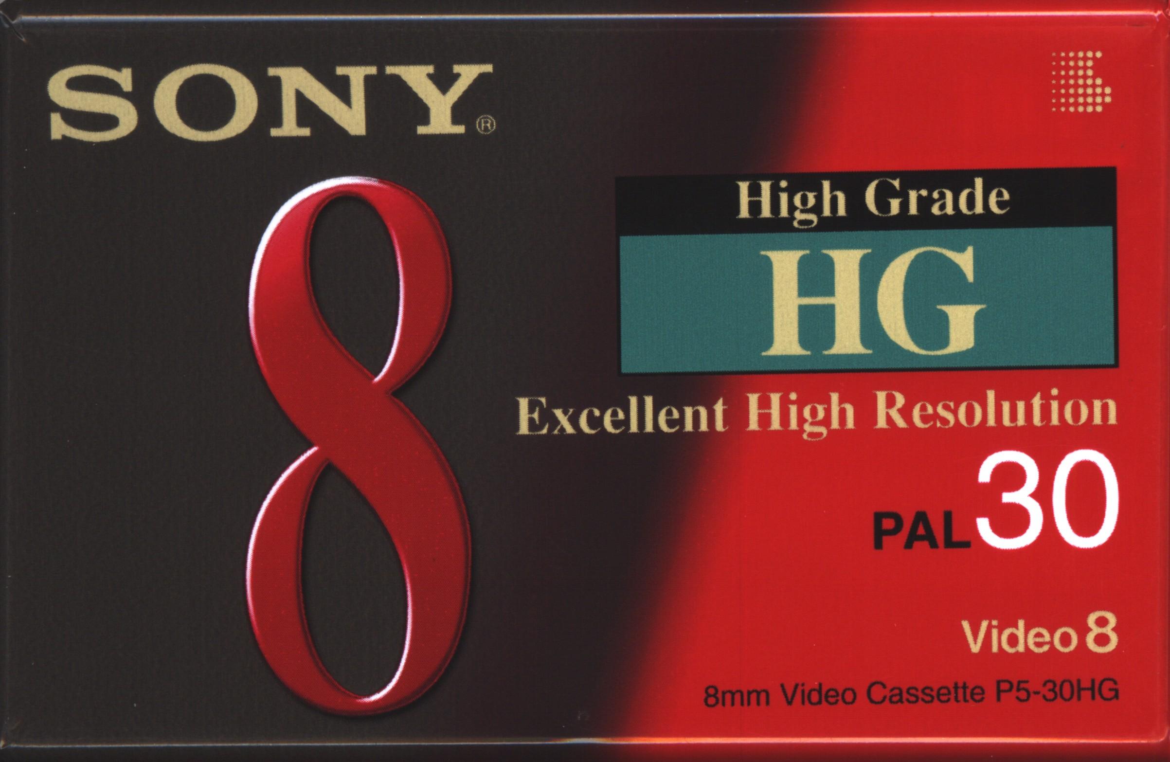 Video8, Hi8, Digital8 Sony HG 30 "Video8 P6-30HG" Type I Normal 1996 Europe
