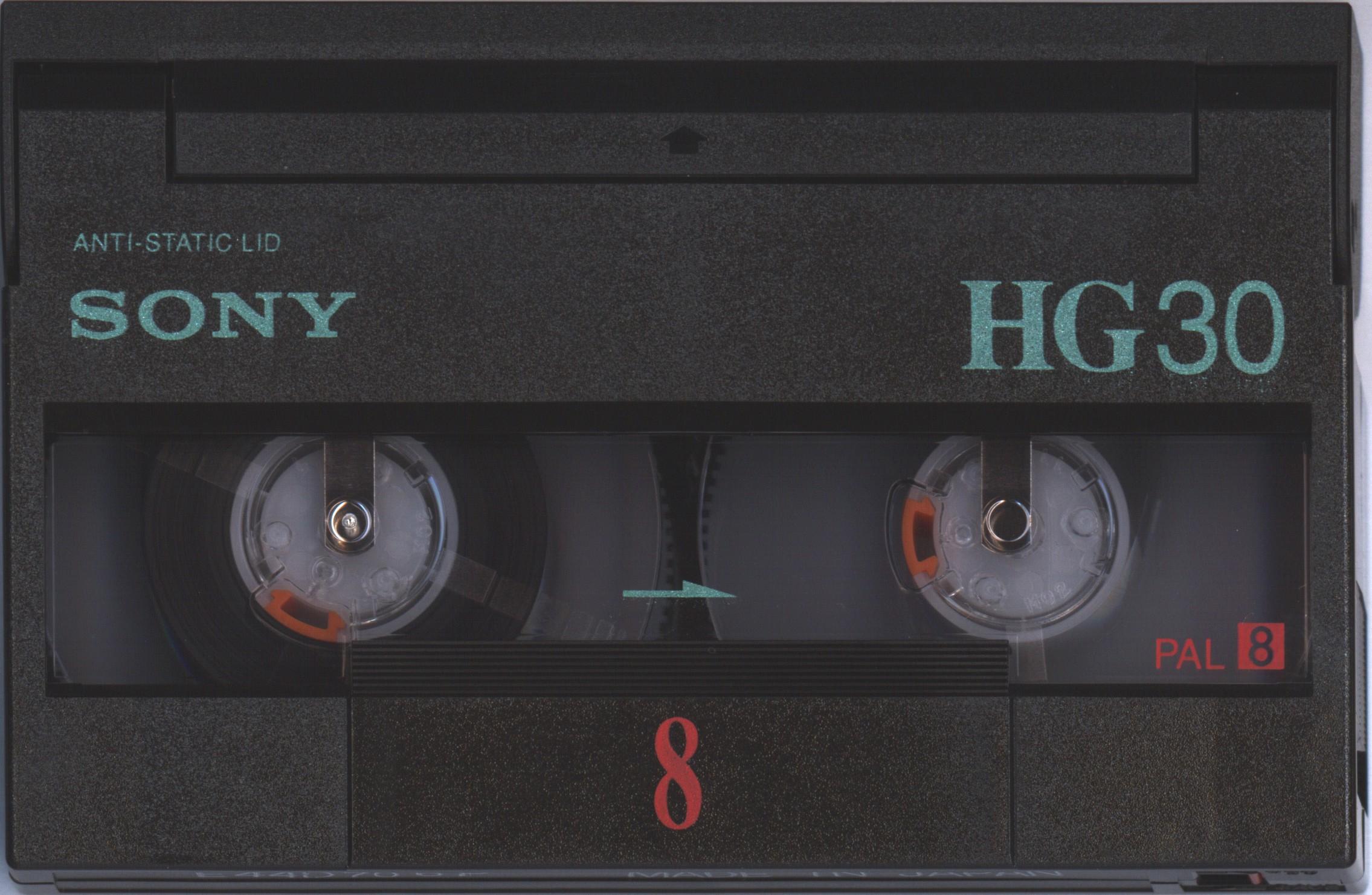 Video8, Hi8, Digital8 Sony HG 30 "Video8 P6-30HG" Type I Normal 1996 Europe