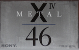 Compact Cassette Sony X IV 46 Type IV Metal 1992 Japan