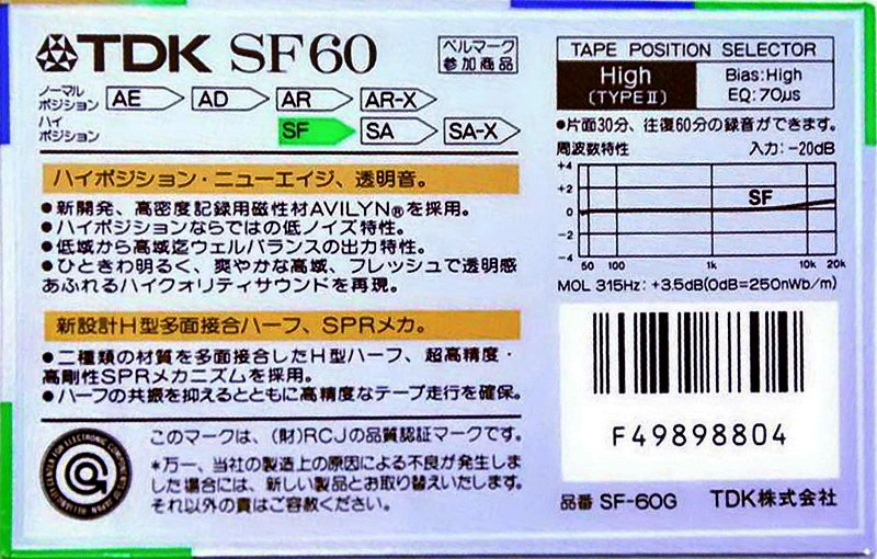 Compact Cassette: TDK  - SF 60