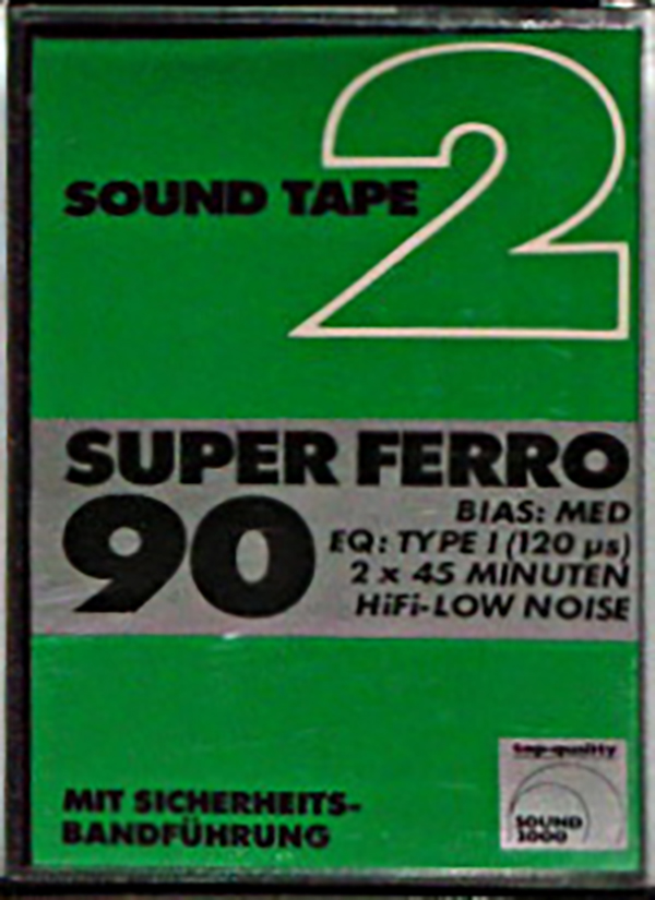 Compact Cassette Sound 2000 Sound Tape 2 90 "Super Ferro" Type I Normal 1978 Germany