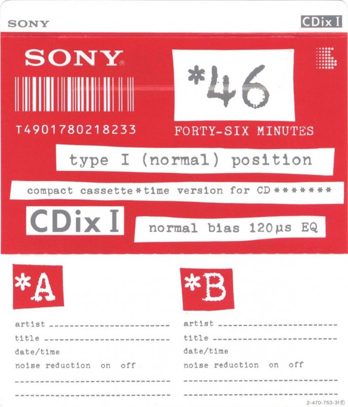 Compact Cassette: Sony  - CDix I 46