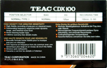 Compact Cassette Teac CDX 100 Type I Normal 1990 Europe