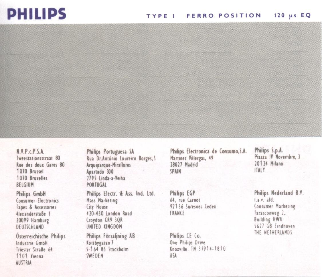Compact Cassette Philips FX  Ferro 46 Type I Normal 1994 Europe