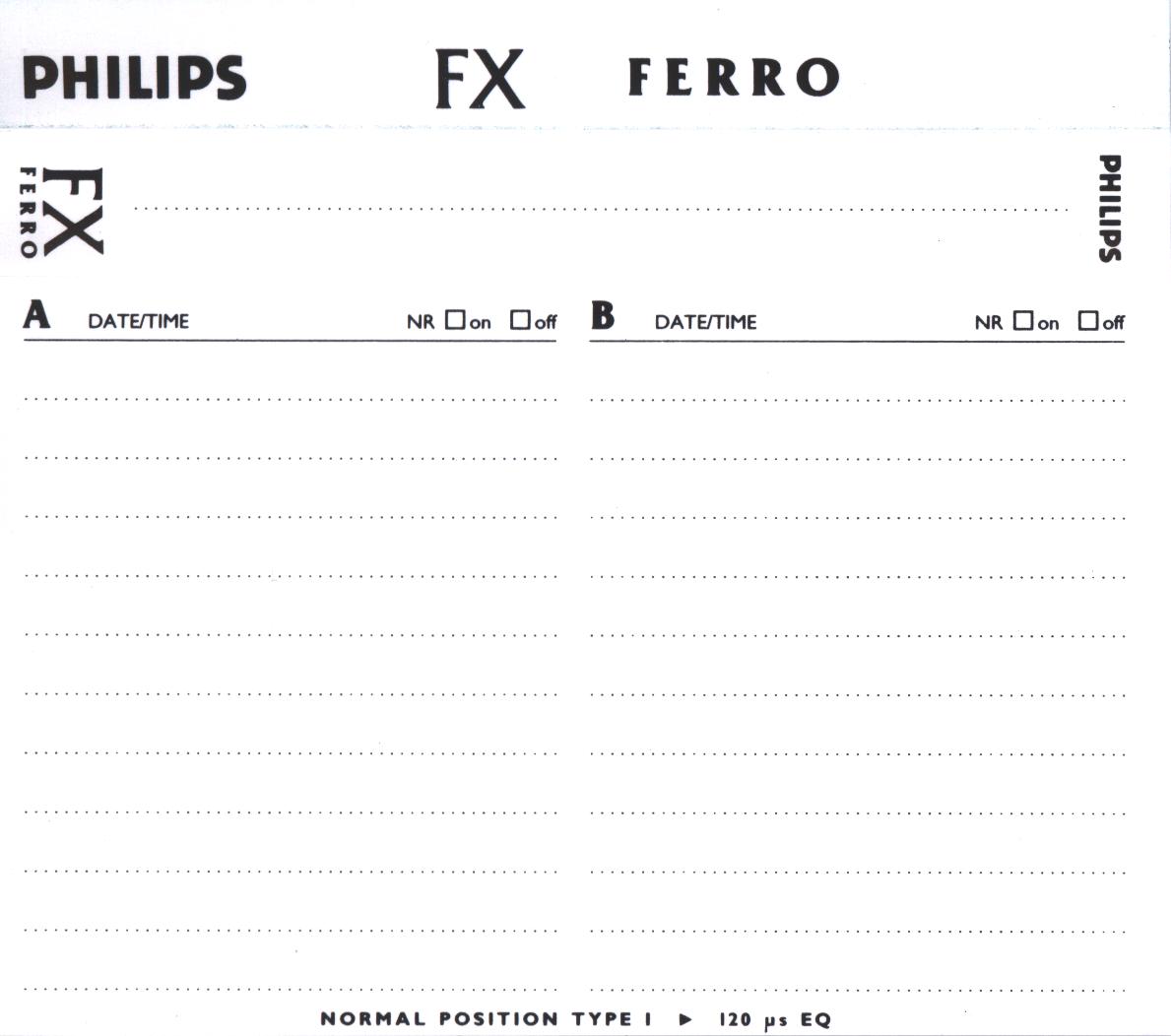 Compact Cassette Philips FX  Ferro 46 Type I Normal 1994 Europe