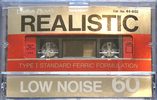 Compact Cassette Realistic 60 Type I Normal 1986 USA